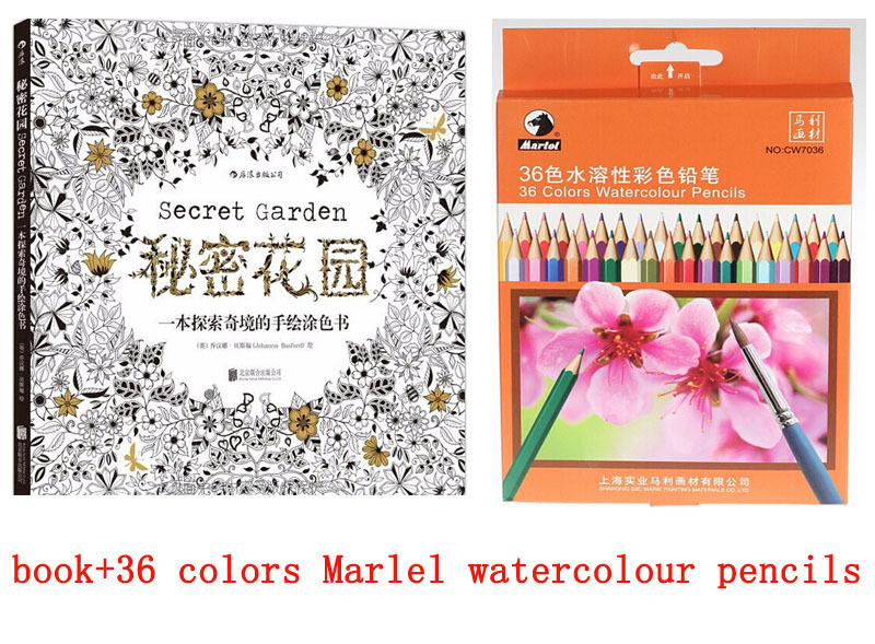 secret Garden+coloring watercolor pencil, jardim secreto book , coloring books for adults, book ...